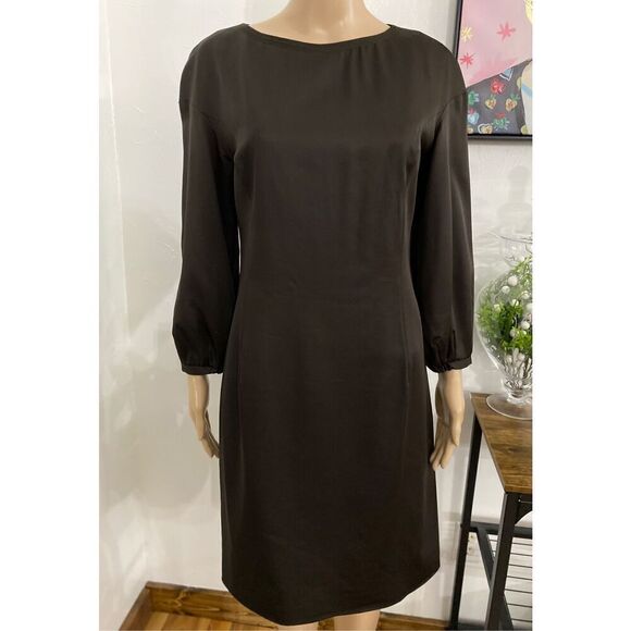 Piazza Sempione Knee Length Dress Chocolate Brown Sz 42IT Sz 6US - Picture 1 of 3